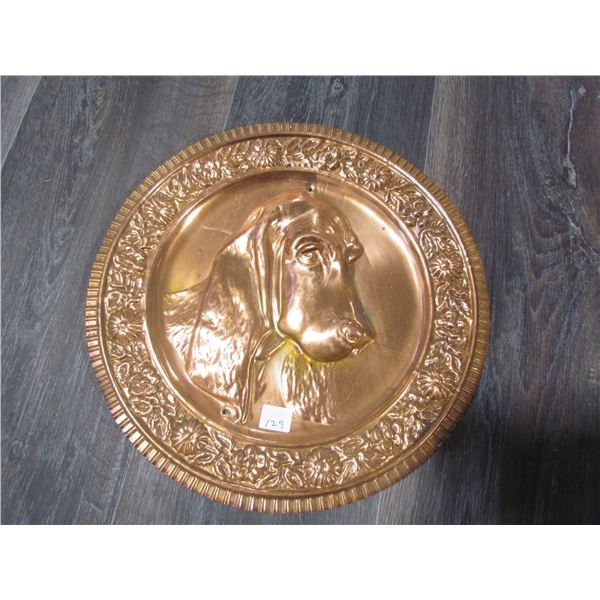 Round Copper Plate - Dog Head Portrait