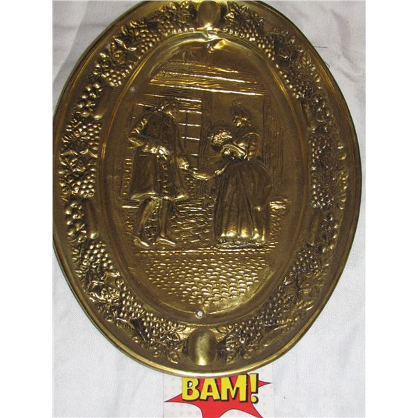 Oval Brass Plate - Bride & Groom