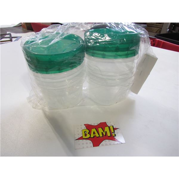 Green Ziplock containers x6