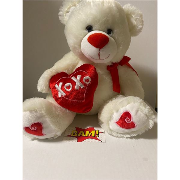 Polar Bear Xoxo Heart Plushie