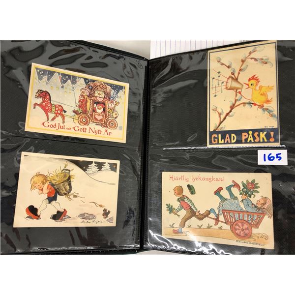 Swedish Holiday Greeting Mini Vintage Postcards Album Approx 200 Cards