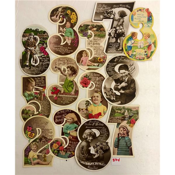 Novelty - 21 Birthday Number Cut out Tinted Cards