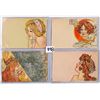 Image 2 : Set of 10 Art Nouveau Henri Meunier Pretty Lady Postcards