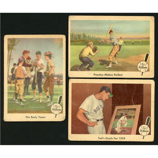 Lot of 3 x 1959 Fleer Ted Williams Cards