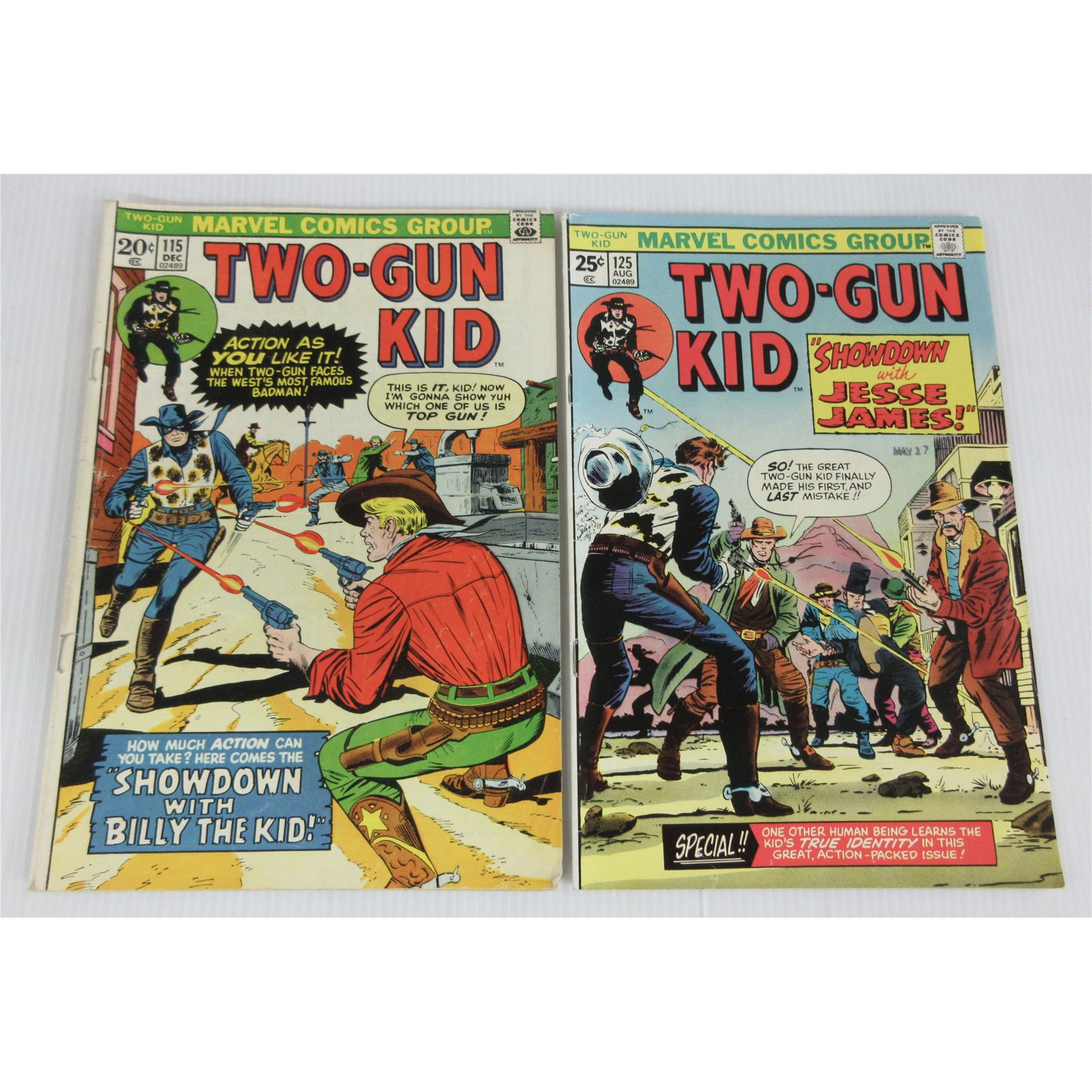 Marvel Comics Two-Gun Kid Western 20 and 25 Cent Comic Lot of 2