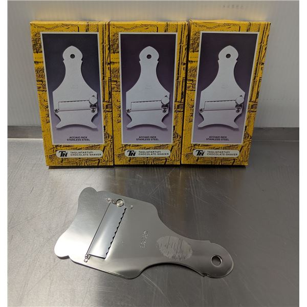 Acciaio Inox Stainless Steel Chocolate Shavers - Lot of 3 &Front B