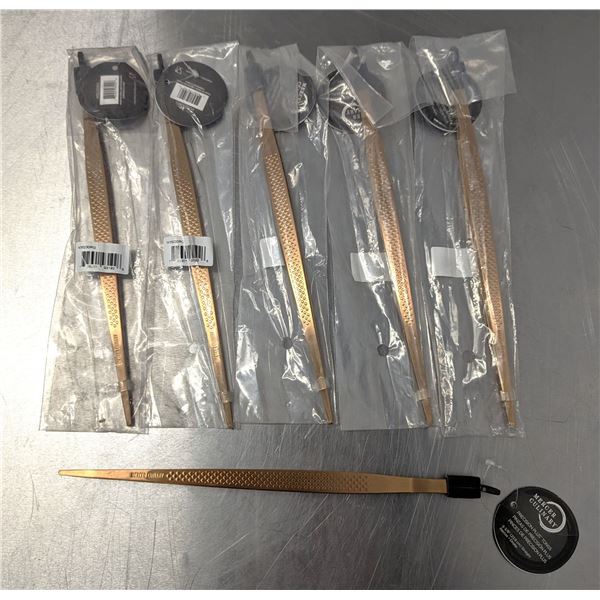Mercer Culinary 9" Rose Gold Tweezer Tongs - Lot of 6 &Front B