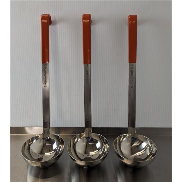 Vollrath 8oz Stainless Steel Ladles - Lot of 3 &Front 1