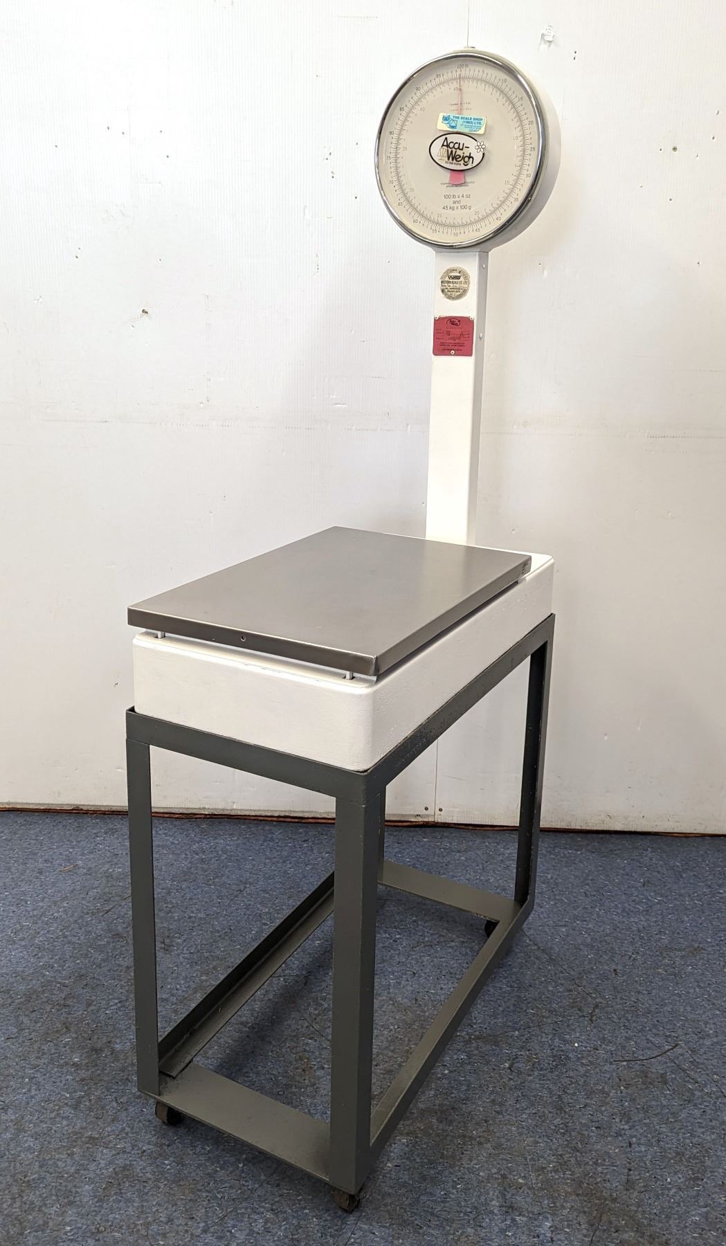 Accu-Weigh BD/11-100PK 100lb Platform Scale On Stand With Wheels &L2-24