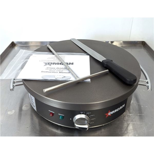 16" Round Crepe Griddle, Omcan 27618 &MR4-2