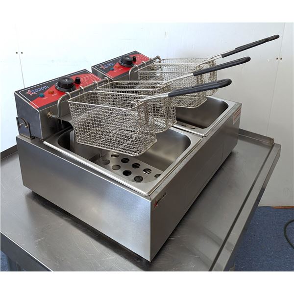 Dual 7L Countertop Fryer, 110V, Omcan 34868 &ML4-2