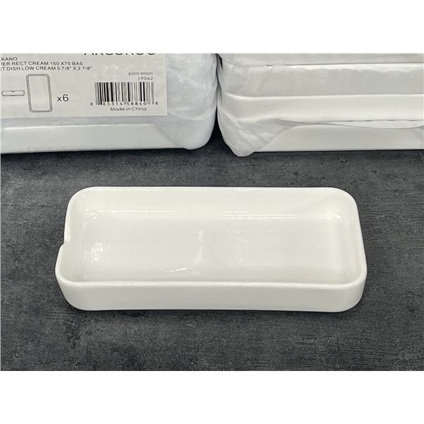 Mekkano 5-7/8" x 2-3/4" Rectangular 3oz Bowls, Arcoroc L9562 - Lot of 24