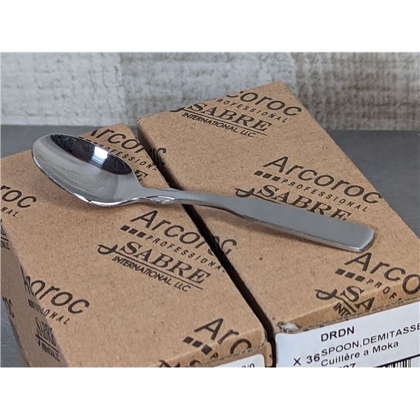 Arcoroc Sabre Demi-Tasse Spoons, Arcoroc FF587 - Lot of 144 &L8-CC7