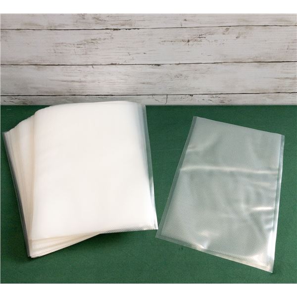 8" X 12" Embossed Vacuum Packaging Bags, Omcan 10209 - Lot of 100 &MR1-1