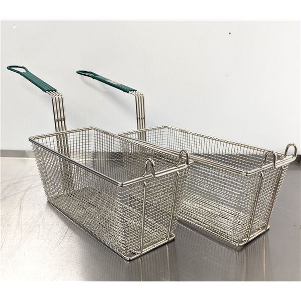 13.25" x 6.5" x 5-7/8" Fryer Baskets, Omcan 11367 - Lot of 2 &ML3-2