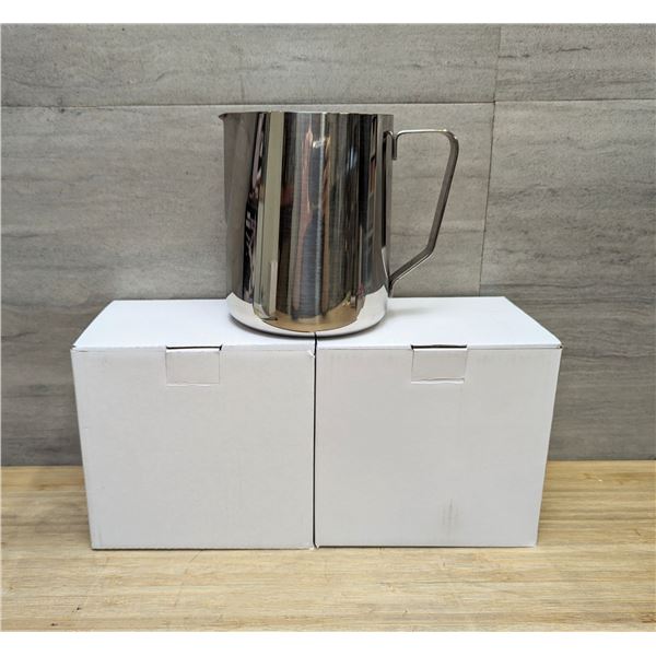 33oz Stainless Steel Frothing Jugs, Omcan 80034 - Lot of 3 &CC2