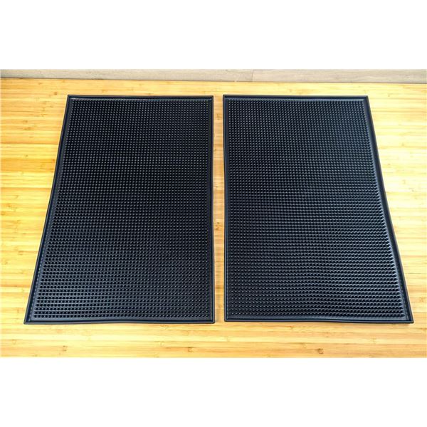 18" X 12" Black Bar Service Mat, Omcan 80363 - Lot of 2 &L6-CR2-1,2