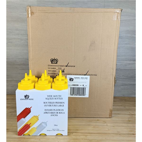 24oz Wide Plastic Squeeze Bottles - Lot of 36 (1 Case) &JR 69226/ L6-1