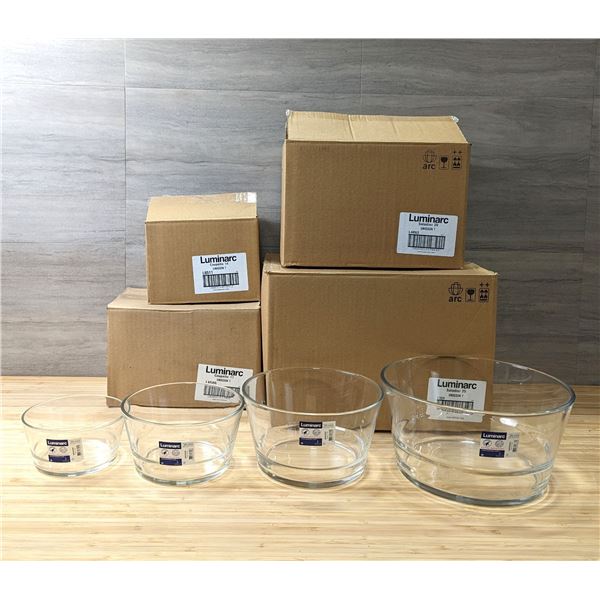 Arcoroc Unisson- 140oz, 74oz, 40oz, 23oz- Lot of 24 (4 Cases) &R8-1
