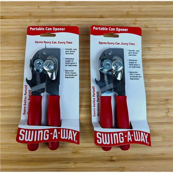 Red Swing-A-Way Portable Can Openers, Focus 407RD - Lot of 2 &407RD/ L6-CR1