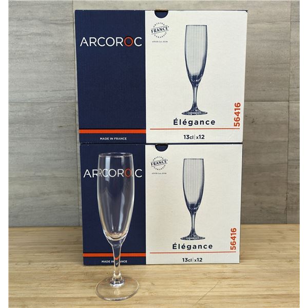 4.25oz Elegance Flutes, Arcoroc 56416 - Lot of 24 (2 Boxes) &L2-2