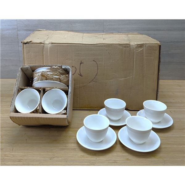 Chinese Tea Cups & Saucers - Set of 72 (144 Pieces) &Green Rack