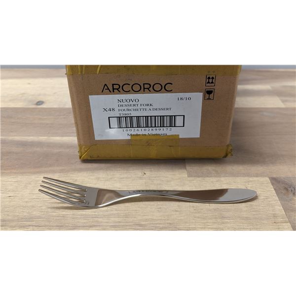 Nuovo 7-1/4'' Dessert Forks, Arcoroc T3805 - Lot of 48 &L8-CC5