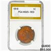 Image 1 : 1818 Coronet Head Large Cent PGA MS65+ RED