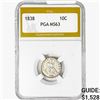 Image 1 : 1838 Seated Liberty Dime PGA MS63