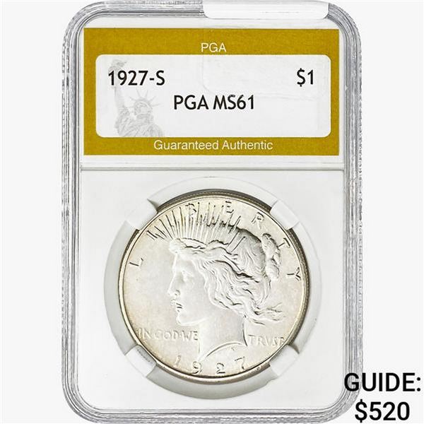 1927-S Silver Peace Dollar PGA MS61