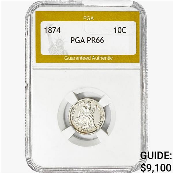 1874 Seated Liberty Dime PGA PR66