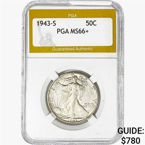 1946-S Walking Liberty Half Dollar PGA MS66+