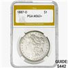 1887-O Morgan Silver Dollar PGA MS63+