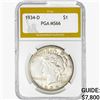 1934-D Silver Peace Dollar PGA MS66
