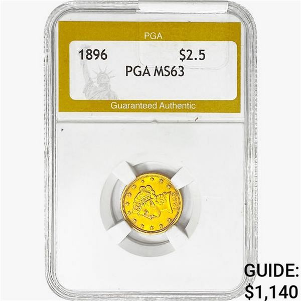 1896 $2.50 Gold Quarter Eagle PGA MS63