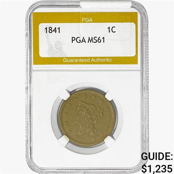 1841 Braided Hair Large Cent PGA MS61