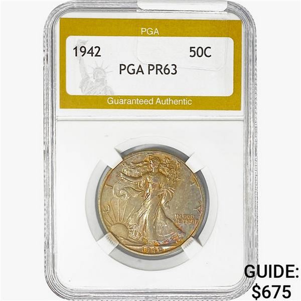 1942 Walking Liberty Half Dollar PGA PR63