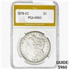 Image 1 : 1878-CC Morgan Silver Dollar PGA MS63