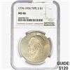 Image 1 : 1976 Eisenhower Silver Dollar NGC MS66 Type 2