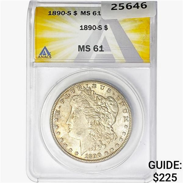 1890-S Morgan Silver Dollar ANACS MS61