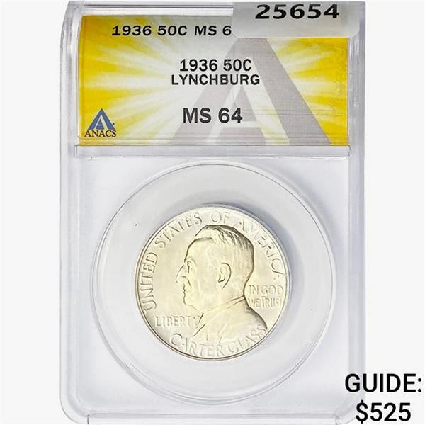 1936 Lynchburg Half Dollar ANACS MS64