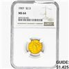 Image 1 : 1907 $2.50 Gold Quarter Eagle NGC MS64