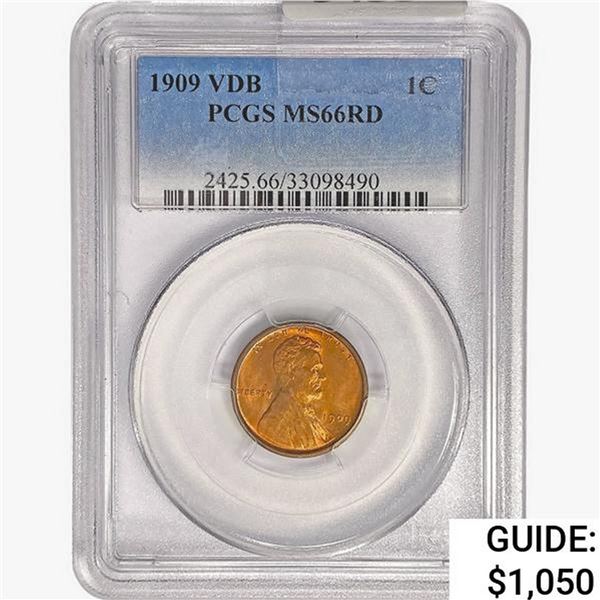 1909 VDB Wheat Cent PCGS MS66 RD