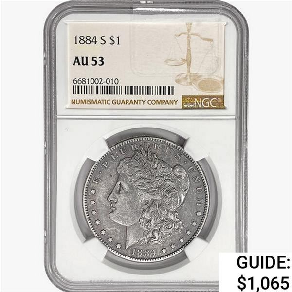 1884-S Morgan Silver Dollar NGC AU53