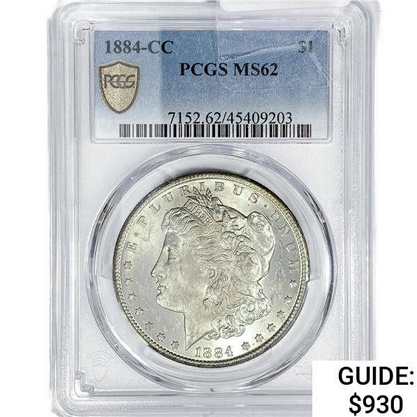 1884-CC Morgan Silver Dollar PCGS MS62
