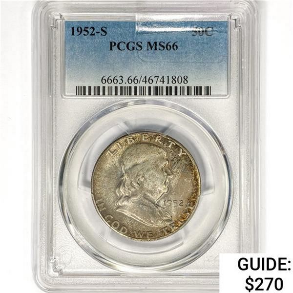 1952-S Franklin Half Dollar PCGS MS66