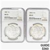 Image 1 : 1884&1887 [2] Morgan Silver Dollar NGC MS63