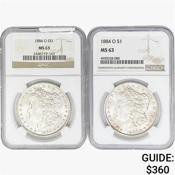 1884-O [2] Morgan Silver Dollar NGC MS63