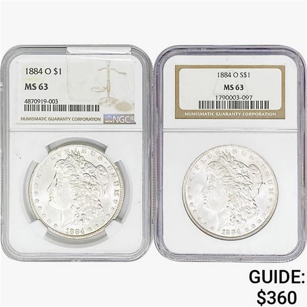 1884-O [2] Morgan Silver Dollar NGC MS63