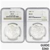 Image 1 : 1884&1887 [2] Morgan Silver Dollar NGC MS63